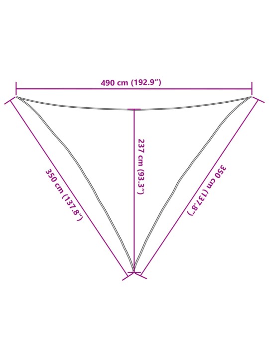 Päikesepuri 160 g/m² terrakota, 3,5 x 3,5 x 4,9 m, hdpe