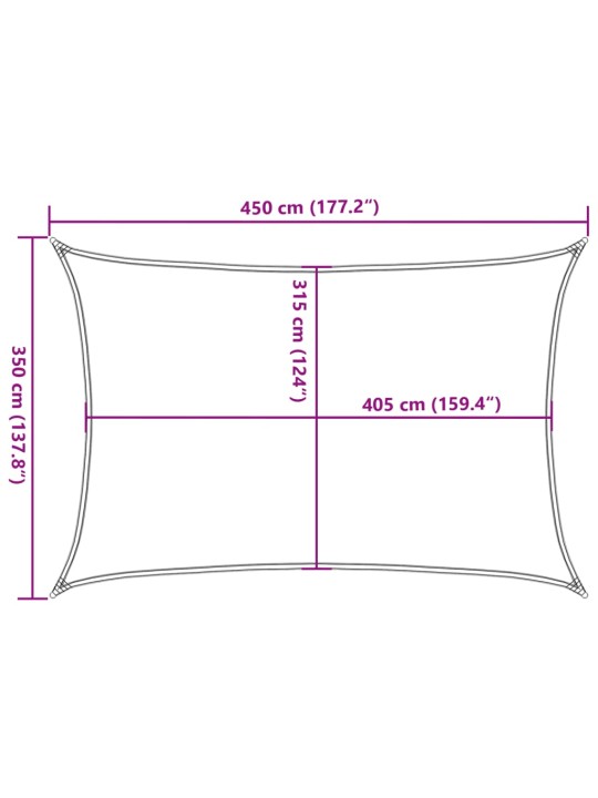 Päikesepuri 160 g/m² pruunikashall 3,5 x 4,5 m hdpe