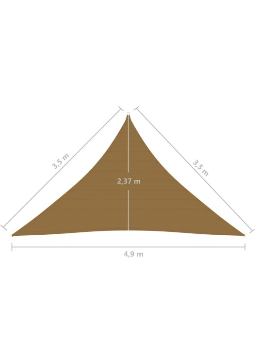 Päikesepuri 160 g/m², pruunikashall, 3,5 x 3,5 x 4,9 m, hdpe