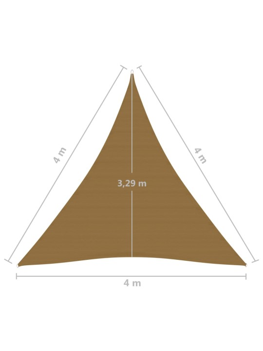 Päikesepuri 160 g/m², pruunikashall, 4 x 4 x 4 m, hdpe