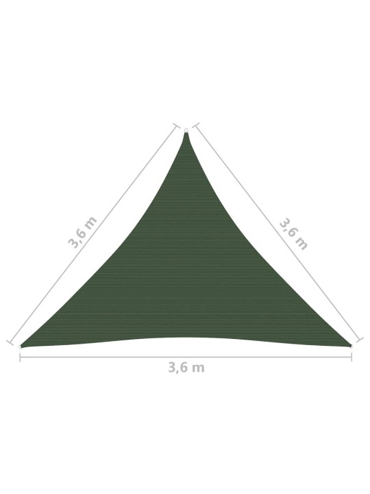 Päikesepuri, 160 g/m², tumeroheline, 3,6 x 3, 6 x 3,6 m, hdpe