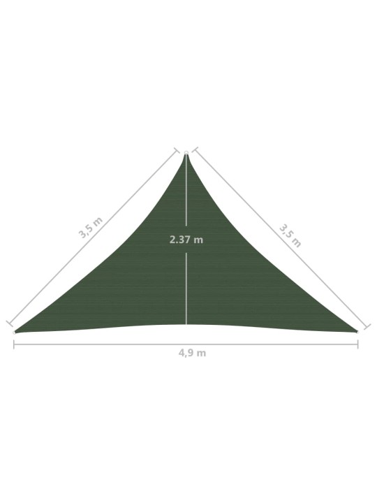 Päikesepuri, 160 g/m², tumeroheline, 3,5 x 3,5 x 4,9 m, hdpe