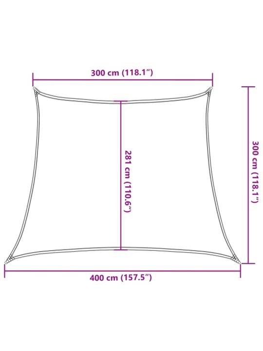 Päikesepuri 160 g/m² tumeroheline 3/4 x 3 m hdpe