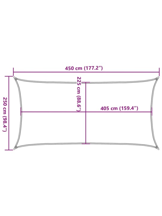 Päikesepuri 160 g/m² sinine, 2,5 x 4,5 m, hdpe