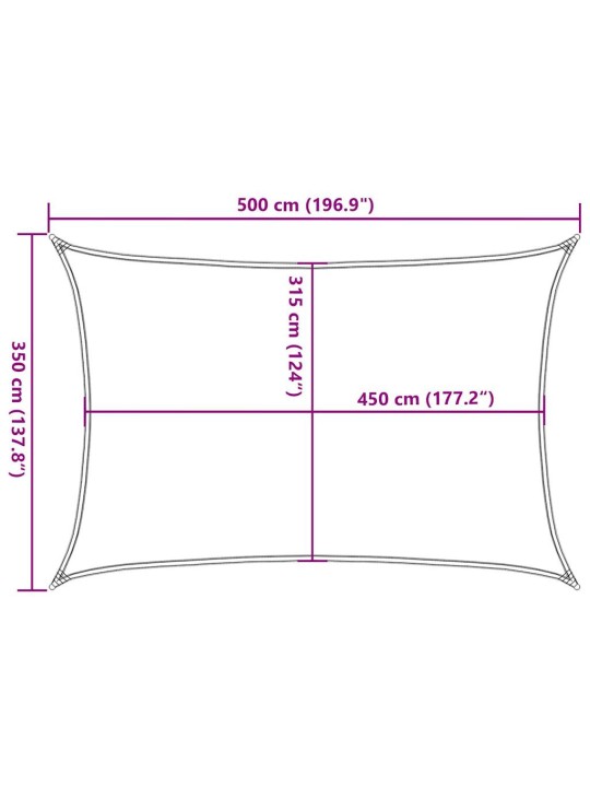 Päikesepuri 160 g/m² ristkülik, sinine , 3,5x5 m, hdpe