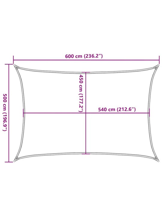 Päikesepuri 160 g/m² ristkülik, sinine, 5x6 m, hdpe