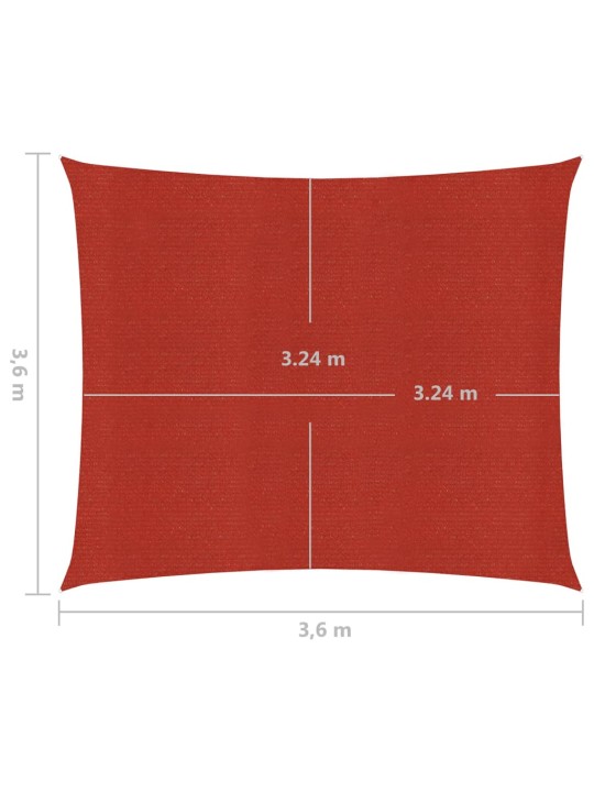 Päikesepuri 160 g/m² punane 3,6 x 3,6 m hdpe