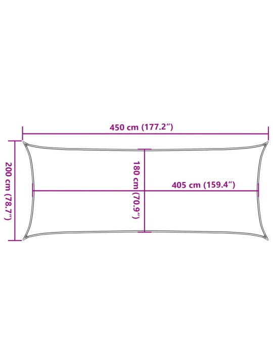 Päikesepuri 160 g/m² punane 2 x 4,5 m hdpe