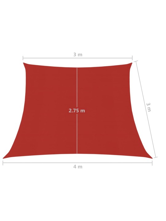 Päikesepuri 160 g/m², punane, 3/4 x 3 m, hdpe