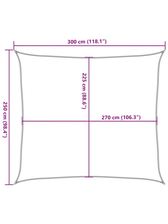 Päikesepuri 160 g/m² oranž, 2,5 x 3 m, hdpe