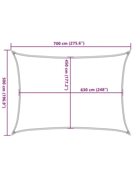 PÄIKESEPURI 160 G/M² RISTKÜLIK, ORANŽ, 5X7 M, HDPE