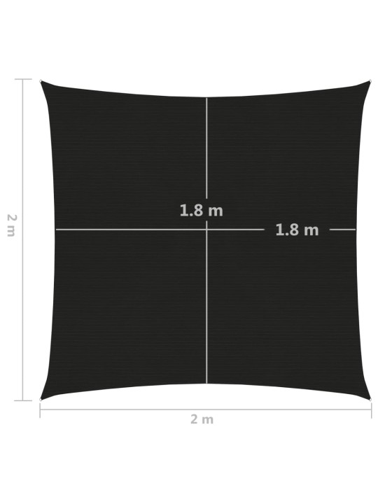 Päikesepuri 160 g/m² must 2 x 2 m hdpe