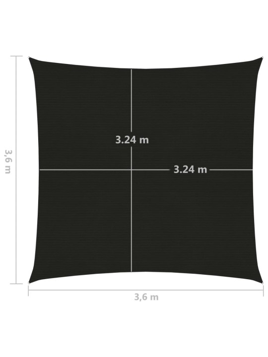 Päikesepuri 160 g/m² must 3,6 x 3,6 m hdpe