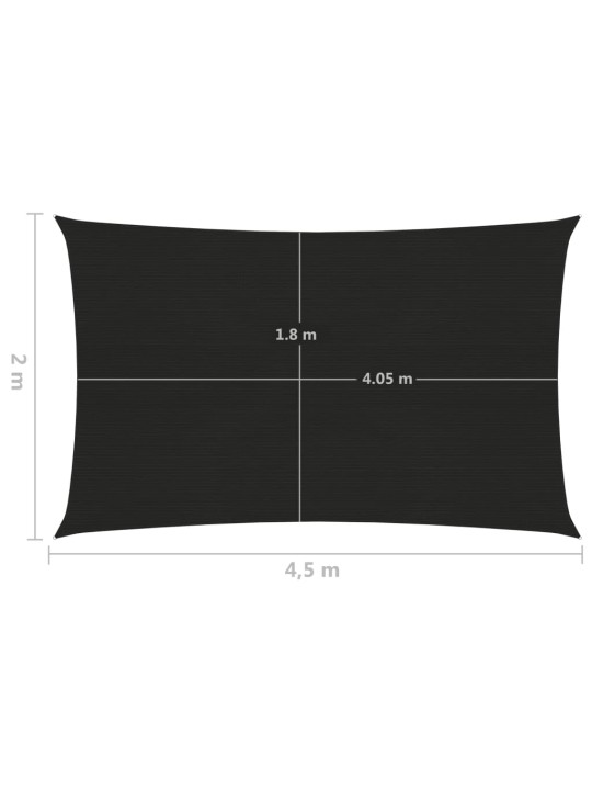 Päikesepuri 160 g/m² must, 2 x 4,5 m, hdpe