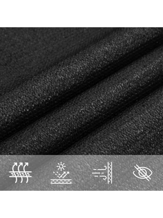 PÄIKESEPURI 160 G/M² MUST, 2,5 X 2,5 X 3,5 M, HDPE