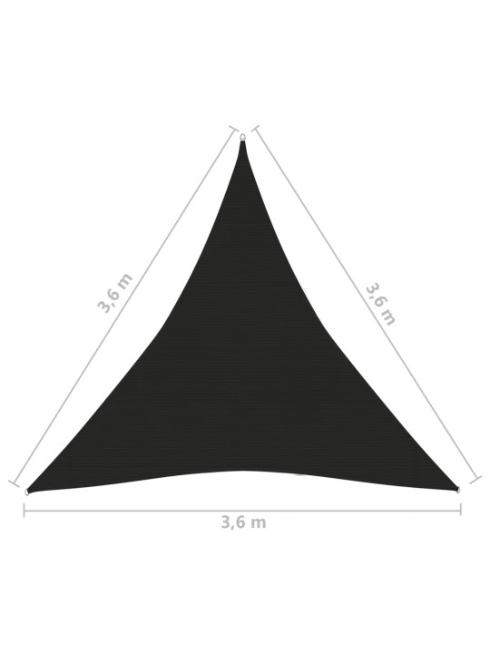 Päikesepuri 160 g/m² must, 3,6 x 3, 6 x 3,6 m, hdpe