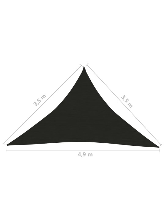 Päikesepuri 160 g/m² must, 3,5 x 3,5 x 4,9 m, hdpe