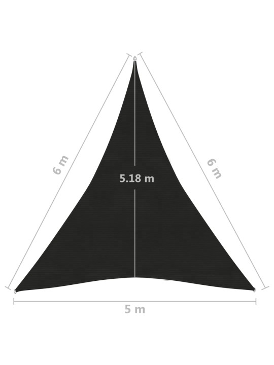 Päikesepuri 160 g/m² must, 5 x 6 x 6 m, hdpe