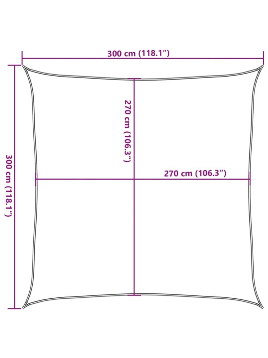 Päikesepuri 160 g/m² pruun 3 x 3 m hdpe