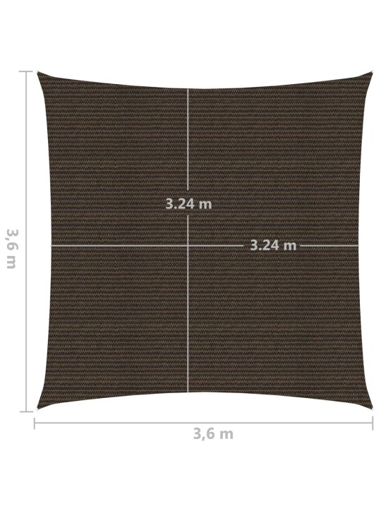 Päikesepuri 160 g/m² pruun 3,6 x 3,6 m hdpe