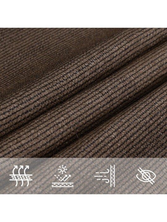 PÄIKESEPURI, 160 G/M², PRUUN, 6 X 6 M, HDPE