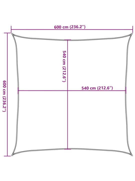 PÄIKESEPURI, 160 G/M², PRUUN, 6 X 6 M, HDPE
