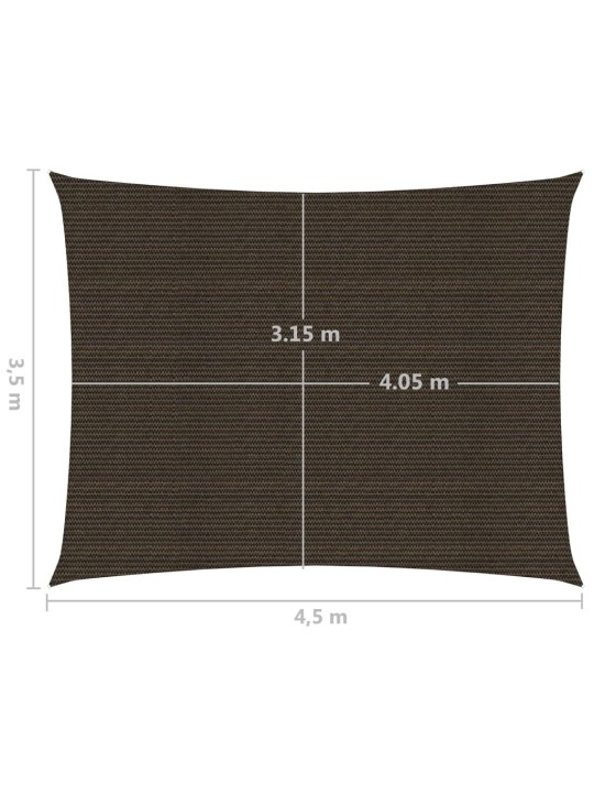 Päikesepuri 160 g/m² pruun, 3,5 x 4,5 m hdpe