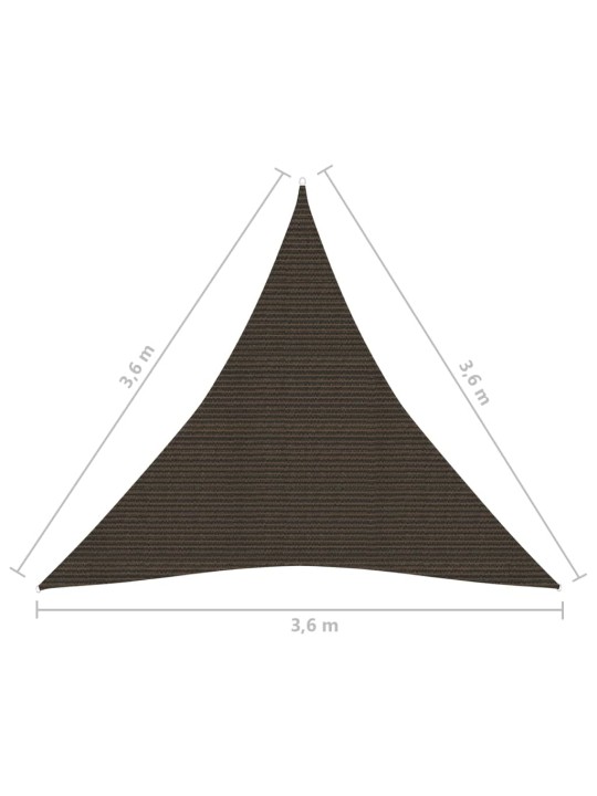 Päikesepuri, 160 g/m² pruun, 3,6 x 3,6 x 3,6 m, hdpe