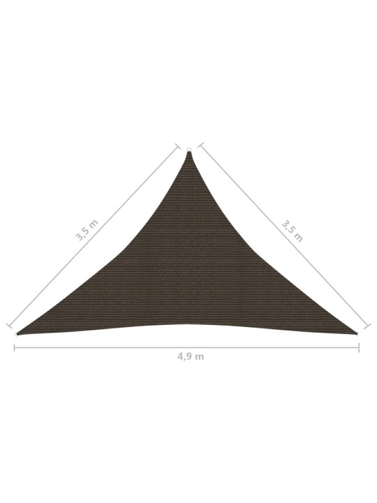 Päikesepuri 160 g/m² pruun, 3,5 x 3,5 x 4,9 m, hdpe