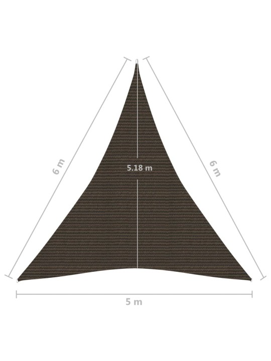 Päikesepuri 160 g/m² pruun, 5 x 6 x 6 m, hdpe