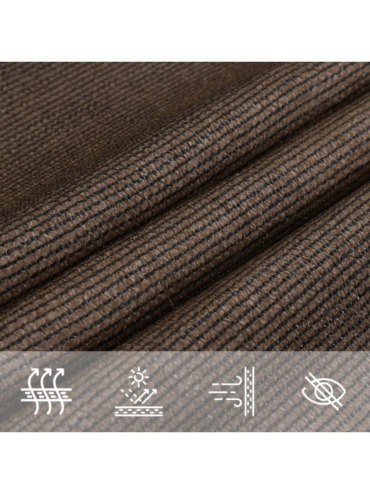 PÄIKESEPURI 160 G/M² PRUUN, 6 X 6 X 6 M, HDPE