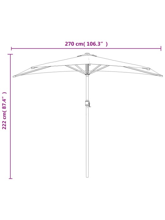 RÕDU PÄIKESEVARI ALUMIINIUMPOST SININE 270X144X222 CM POOLÜMAR