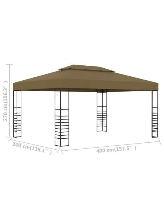 Varjualune 3 x 4 m pruunikashall 180 g/m²