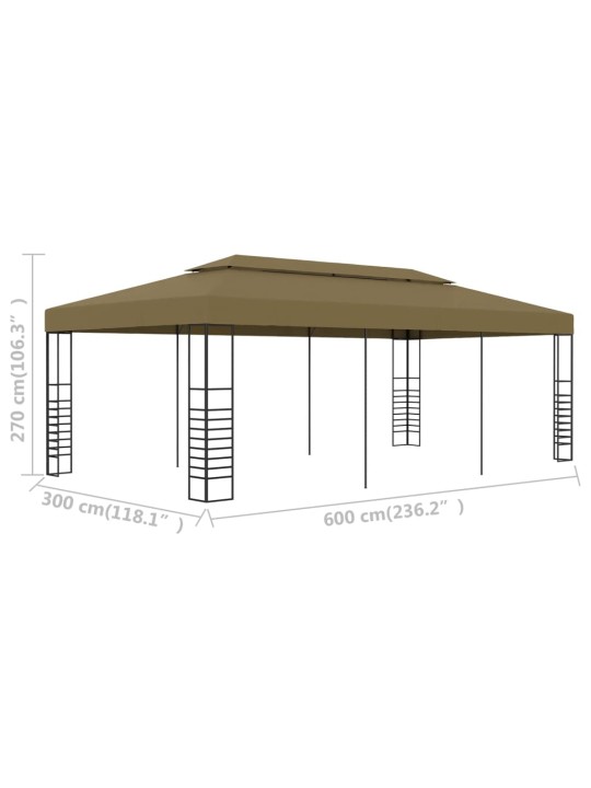 Varjualune 6 x 3 x 2,7 m pruunikashall 180 g/m²