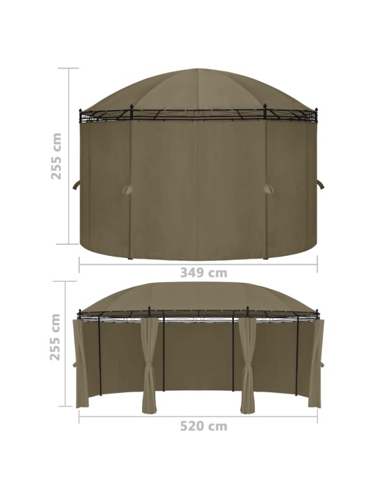 Varikatus kardinatega, 520x349x255 cm, pruunikas, 180 g/m²