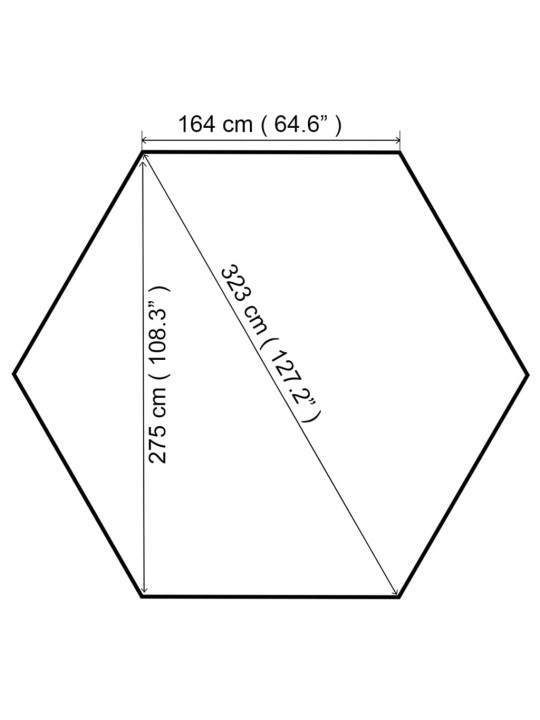 Varjualune 323 x 275 x 265 cm pruunikashall 180 g/m²