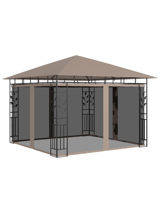 Varjualune sääsevõrguga, 3x3x2,73 m, pruunikashall, 180 g/m²