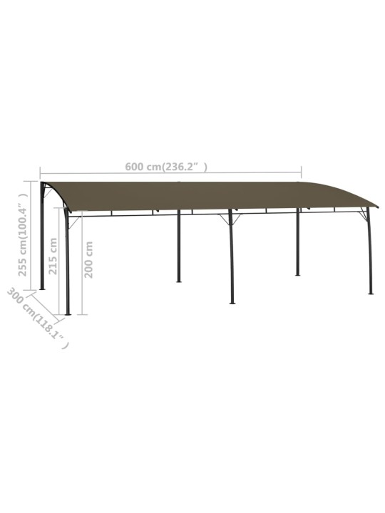 Varjualune 6 x 3 x 2,55 m pruunikashall