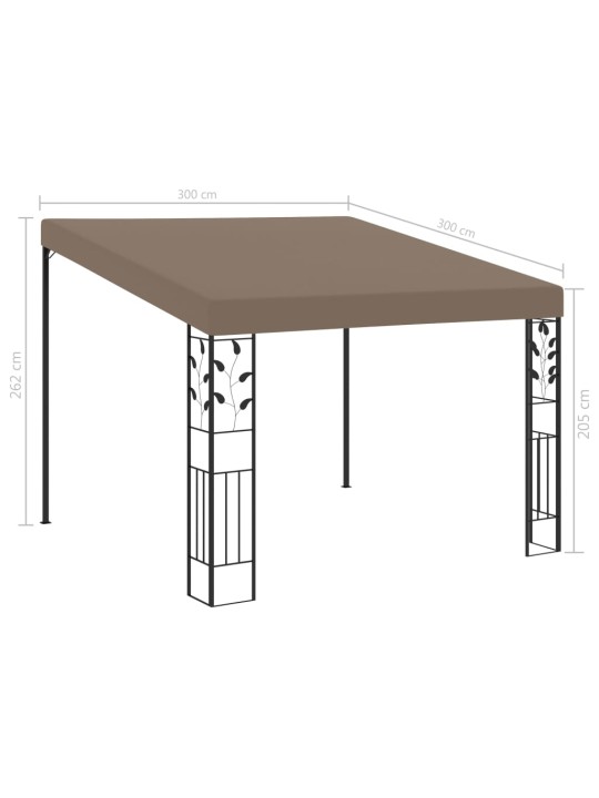 Seinale kinnitatav varjualune 3 x 3 x 2,5 m, pruunikashall