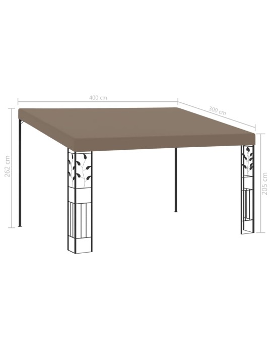 Seinale kinnitatav varjualune 4 x 3 x 2,5 m, pruunikashall