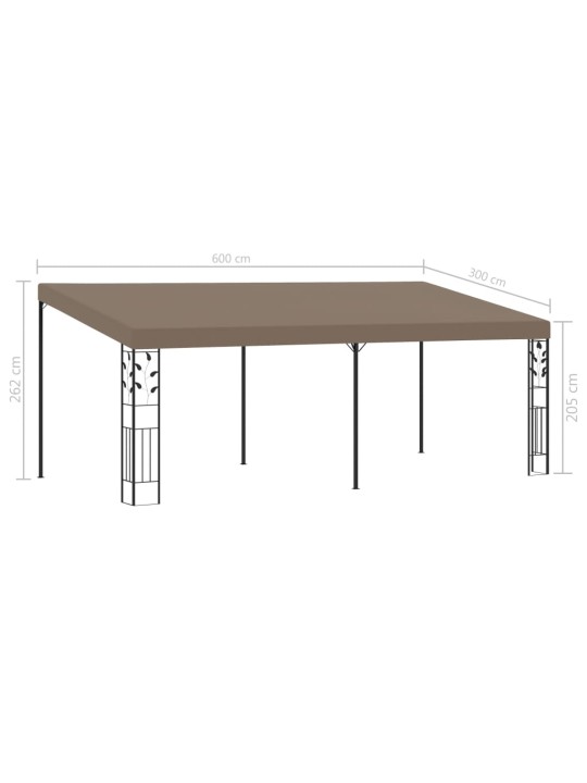 Seinale kinnitatav varjualune 6 x 3 x 2,5 m, pruunikashall
