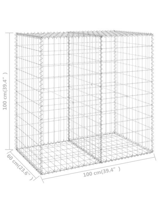 Kattega gabioonsein, tsingitud teras, 100 x 60 x 100 cm