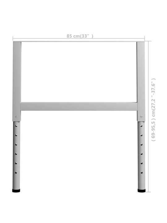 Reguleeritavad tööpingi raamid 2 tk metall 85x(69–95,5) cm hall