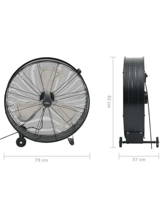 TRUMMELVENTILAATOR, 77 CM, 187,7 W, MUST