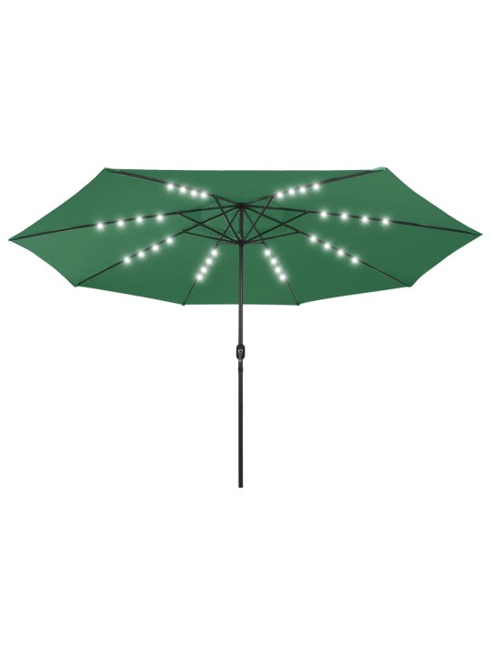 AIA PÄIKESEVARI LED-TULEDEGA, 400 CM, ROHELINE