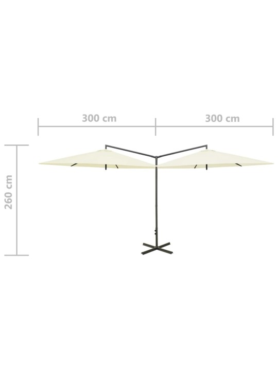 Topelt päikesevari, teraspostiga, beež, 600 cm