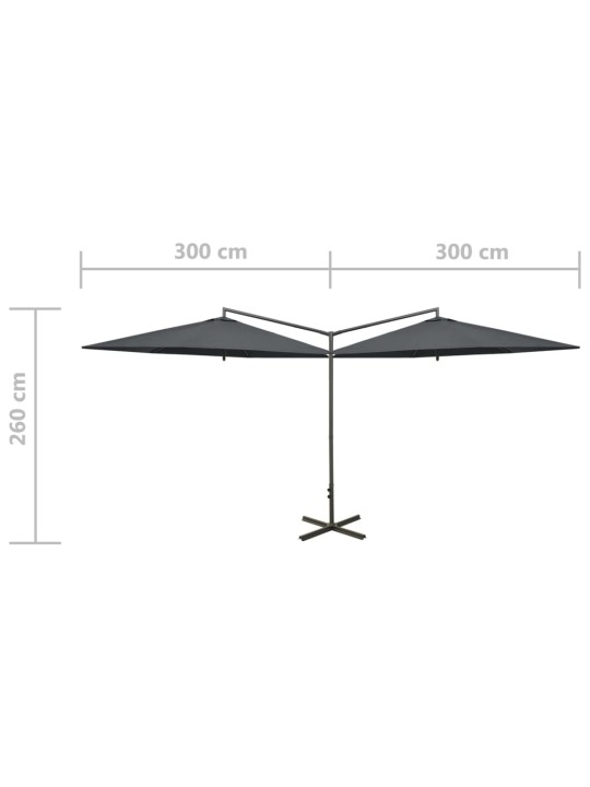 Kahene päikesevari, teraspostiga, antratsiithall, 600 cm