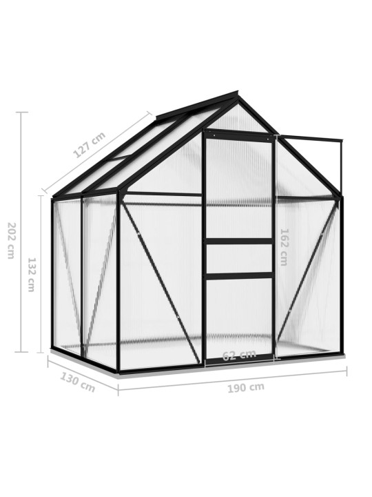 Kasvuhoone, antratsiithall, alumiiniumist 2,47 m²