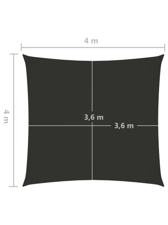 Oxford-kangast päikesepuri, kandiline, 4 x 4 m, antratsiithall