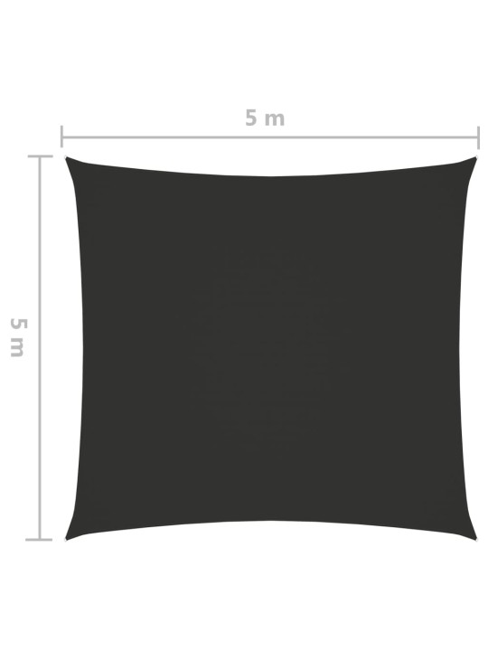 Oxford-kangast päikesepuri, kandiline, 5x5 m, antratsiithall